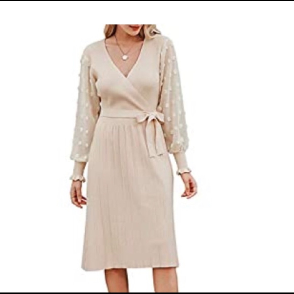 White holiday sweater dress size small